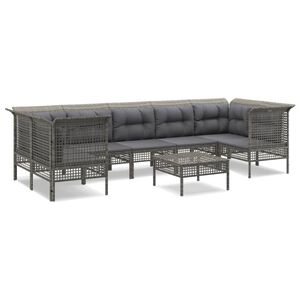vidaXL lounges&aelig;t til haven 8 dele med hynder polyrattan gr&aring;
