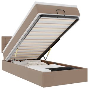 vidaXL osmannisk sengeramme med madras 90x200 cm kunstl&aelig;der cappuccino