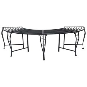 vidaXL Tr&aelig; B&aelig;nk 4 -personers 160 x 80 x 44 cm steel Sort halvrund