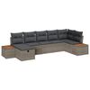vidaXL Havesofa S&aelig;t med pude 7 pcs Gr&aring; Poly rattan