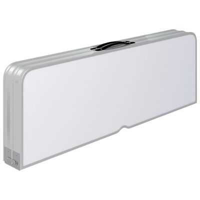 vidaXL foldbart campingbord med 2 bænke aluminium hvid
