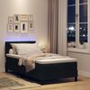 vidaXL Box spring seng med madras med LED Sort 90 x 200 cm Stof