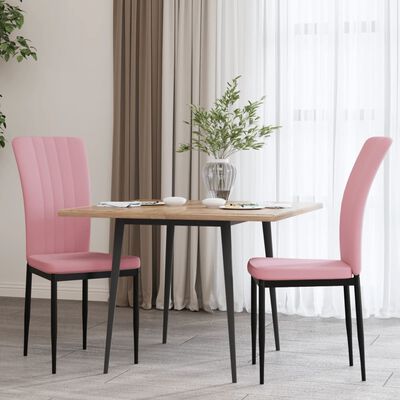 vidaXL spisebordsstole 2 stk. fløjl lyserød
