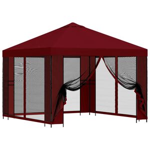 vidaXL Havel&aelig;ger med sidev&aelig;gge 3 x 3 m Bordeaux Polyester og St&aring;l