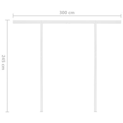 vidaXL foldemarkise m. stolper 3,5x2,5 m manuel betjening cremefarvet