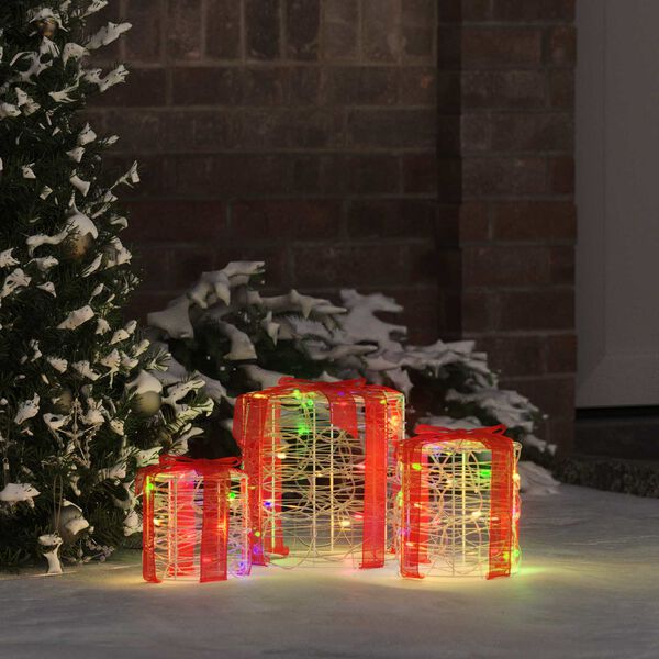 vidaXL Gave&aelig;ske dekoration 3 pcs farverig 20 x 20 x 21 cm Akryl