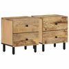 vidaXL sengeborde 2 stk. 40x33x46 cm massivt mangotr&aelig;