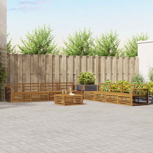 vidaXL Udend&oslash;rs sofagruppe 9 pcs Naturfarvet