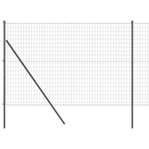 vidaXL Hegn med post Gr&aring; 1,5 x 10 m St&aring;l og PVC