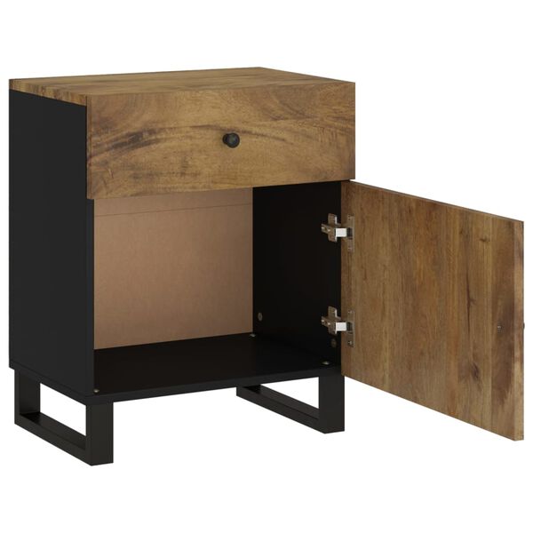 vidaXL sengebord 50x33x60 cm massivt mangotr&aelig; og konstrueret tr&aelig;