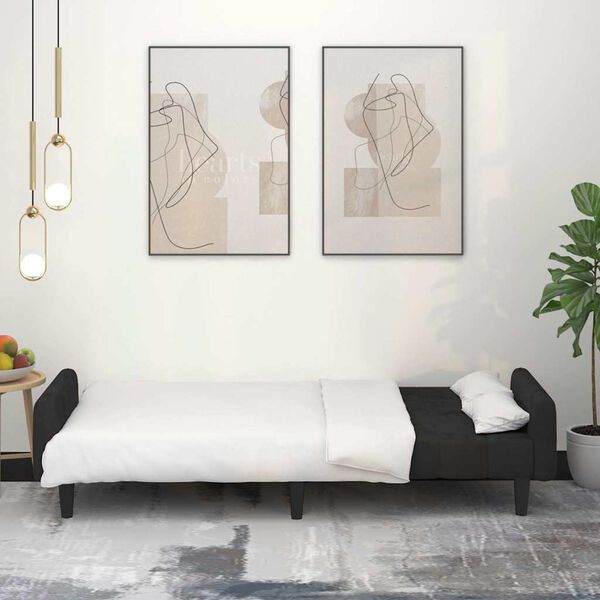 vidaXL 2-personers sovesofa fløjl sort