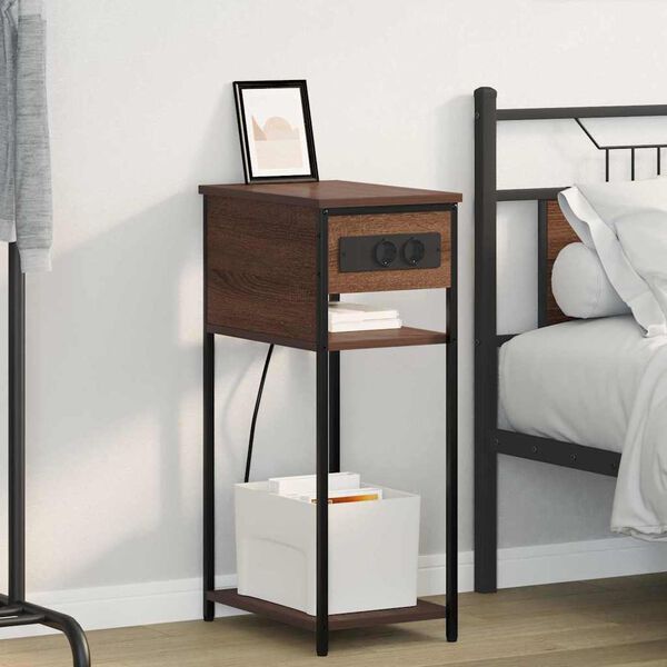 vidaXL Natskab Brun eg 41 x 28 x 76 cm Konstrueret tr&aelig;