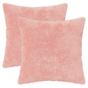 vidaXL Pudebetr&aelig;k 2 stk. HEERLEN Lyser&oslash;d 35 x 35 cm Faux Kanin Pels