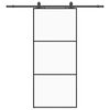 vidaXL skyded&oslash;r med hardwares&aelig;t 90x205 cm ESG glas sort