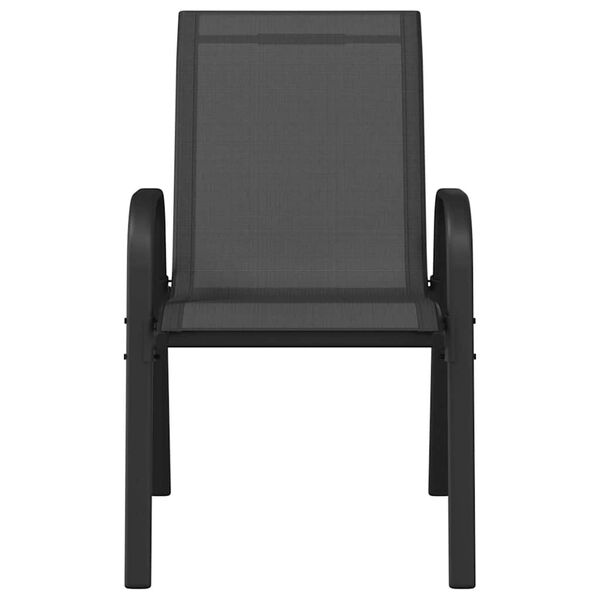 vidaXL stabelbare havestole 4 stk. textilene sort