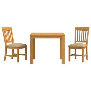 vidaXL Spisestues&aelig;t 3 stk. Beige Massivt Eg Tr&aelig;