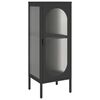 vidaXL sk&aelig;nk 40x35x105 cm glas og st&aring;l sort