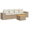 vidaXL sofas&aelig;t til haven 5 dele med hynder polyrattan beige