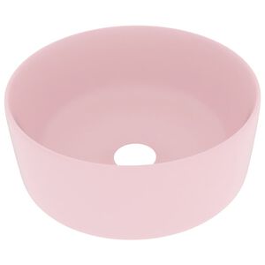 vidaXL luksuri&oslash;s h&aring;ndvask 40x15 cm rund keramisk mat pink