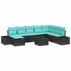 vidaXL Havesofa S&aelig;t 9 stk. Sort polyrattan
