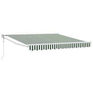 vidaXL Markise Gr&oslash;n og Hvid 300 x 250 x 165 cm Polyester og metal