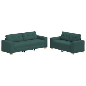 vidaXL Sofa 2 pcs Gr&oslash;n Linned-blandet stof