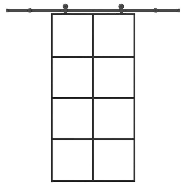 vidaXL skydedør med hardwaresæt 102,5x205 cm sikkerhedsglas aluminium