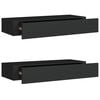 vidaXL v&aelig;ghylder med skuffer 2 stk. 60x23,5x10 cm MDF sort