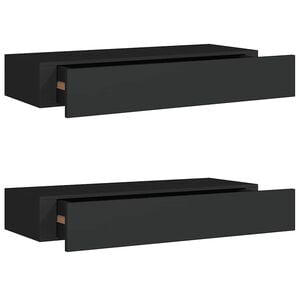 vidaXL v&aelig;ghylder med skuffer 2 stk. 60x23,5x10 cm MDF sort
