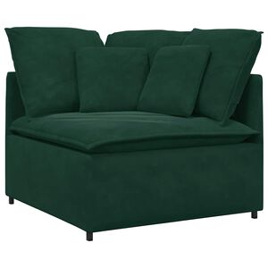vidaXL modulsofa hj&oslash;rnemodul med hynder 100 cm m&oslash;rkegr&oslash;n