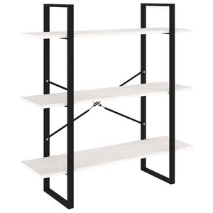 vidaXL bogreol med 3 hylder 100x30x105 cm massivt fyrretr&aelig; hvid