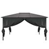vidaXL pavillon med gardin aluminium 4 x 3 x 2,6 m sort