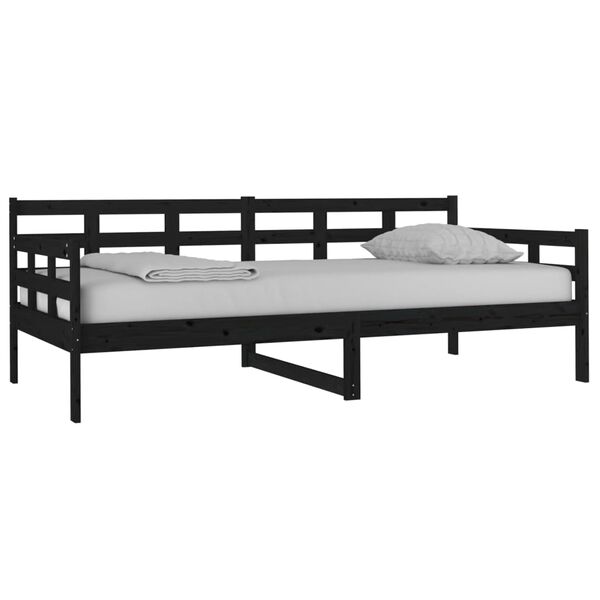 vidaXL daybed massivt fyrretræ sort 90x190 cm
