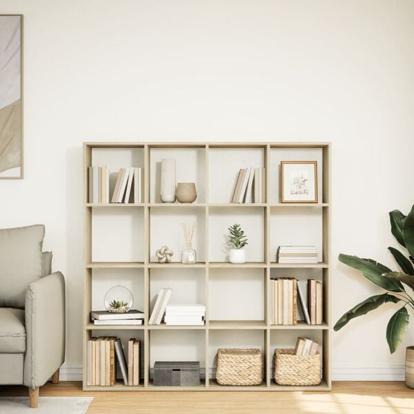 vidaXL bogskab 137,5x29x137,5 cm konstrueret tr&aelig; sonoma-eg