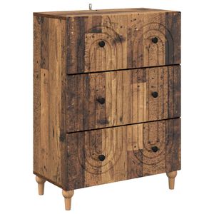 vidaXL Skuffeskab Gammelt tr&aelig; 66 x 34,5 x 90 cm Konstrueret tr&aelig;