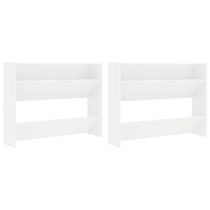 vidaXL v&aelig;gh&aelig;ngt skoskab 2 stk. 80x18x60 cm konstrueret tr&aelig; hvid