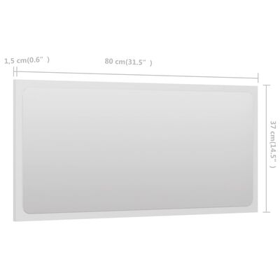 vidaXL badeværelsesspejl 80x1,5x37 cm spånplade hvid