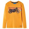 Lang&aelig;rmet T-shirt til b&oslash;rn str. 92 okkergul