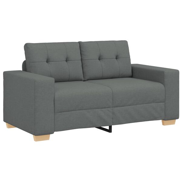 vidaXL Sofa 3 pcs M&oslash;rkegr&aring; 221 x 80 x 80 cm Linned-blandet stof