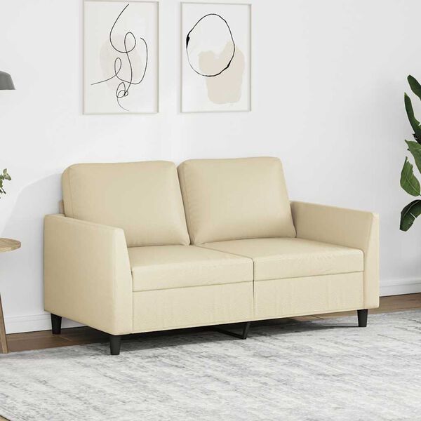 vidaXL 2-personers sofa 120 cm kunstl&aelig;der cremefarvet