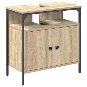 vidaXL Badev&aelig;relsesskab med d&oslash;r Beige 60 x 30 x 60 cm Konstrueret tr&aelig;