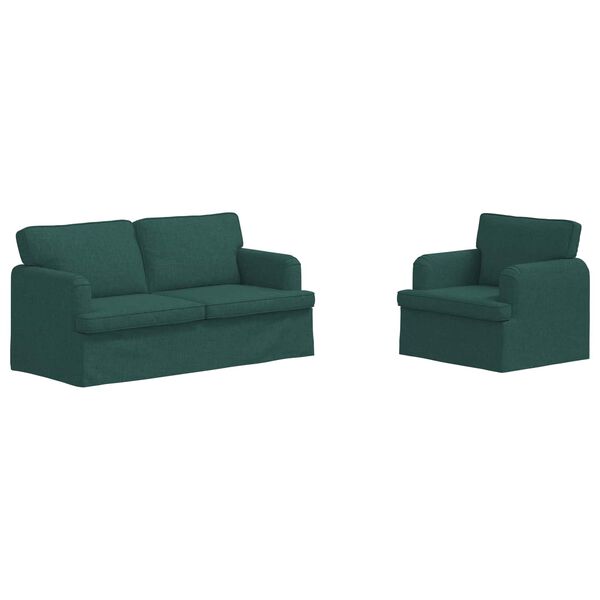 vidaXL Sofa 2 pcs M&oslash;rkegr&oslash;n