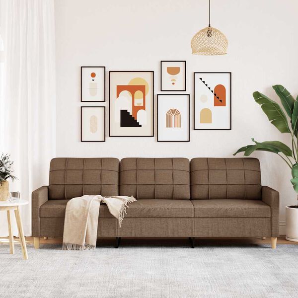 vidaXL 3-personers sofa 210 cm stof brun
