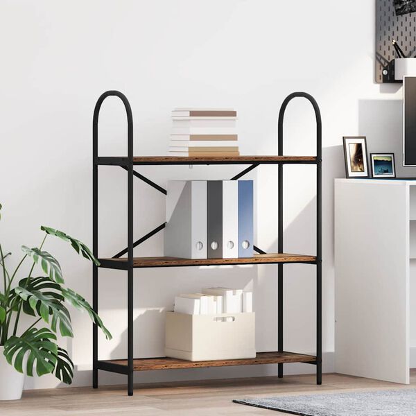 vidaXL Bogreol Gammelt tr&aelig; 80 x 30 x 109 cm Konstrueret tr&aelig;