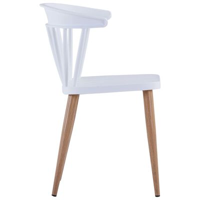 vidaXL spisebordsstole 4 stk. plastik stål hvid