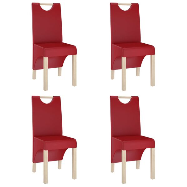 vidaXL spisebordsstole 4 stk. kunstl&aelig;der vinr&oslash;d