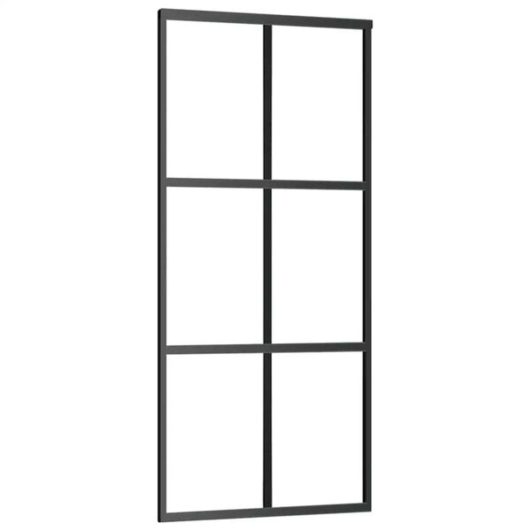 vidaXL skyded&oslash;r med hardwares&aelig;t 90x205 cm sikkerhedsglas aluminium