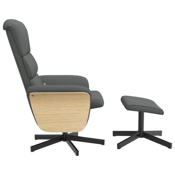 vidaXL massagestol med fodskammel stof m&oslash;rkegr&aring;