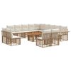 vidaXL Havesofa S&aelig;t 14 stk. Naturlig og Creme Hvid polyrattan