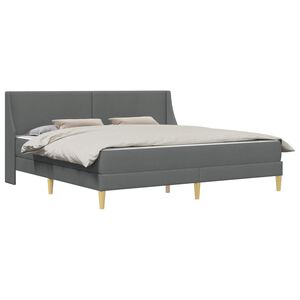 vidaXL Sengeramme med madras M&oslash;rkegr&aring; 180 x 200 cm Polyester